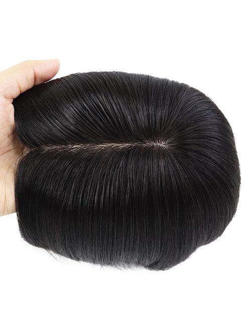 8X13cm Women Topper Silk Top Human Cuticle Remy Hair Natural Black Hair Top Pieces
