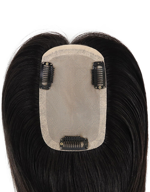 8X13cm Women Topper Silk Top Human Cuticle Remy Hair Natural Black Hair Top Pieces