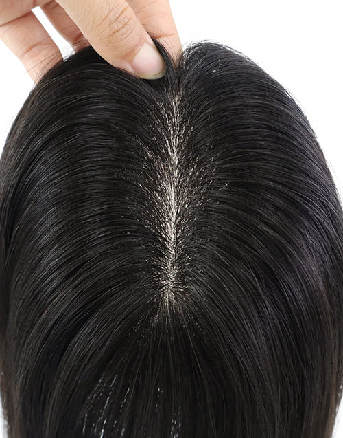 8X13cm Women Topper Silk Top Human Cuticle Remy Hair Natural Black Hair Top Pieces