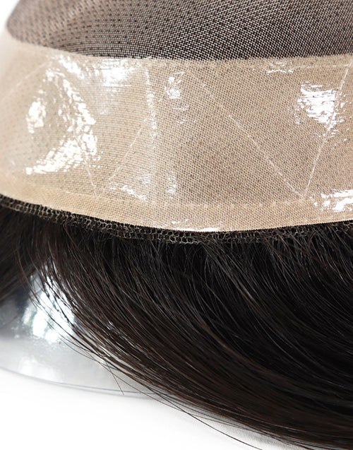 16 Inch Natural Black Mono Base Human Hair Topper Silky Straight Top Pieces