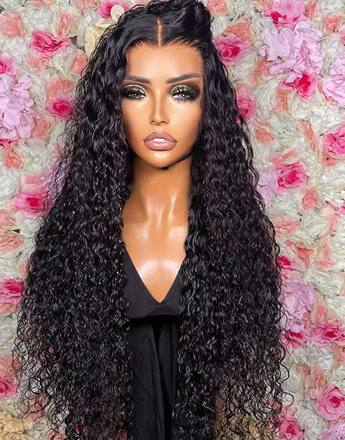 Edith- 13X5 Pre Everything Glueless Water Wave Human Hair Wigs Pre Cut 7X5 Wigs