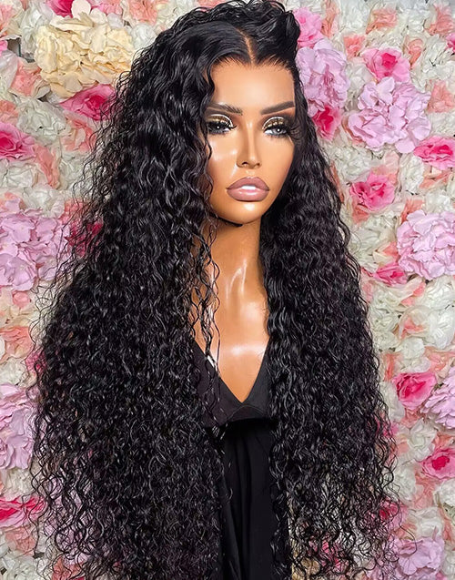 Edith- 13X5 Pre Everything Glueless Water Wave Human Hair Wigs Pre Cut 7X5 Wigs