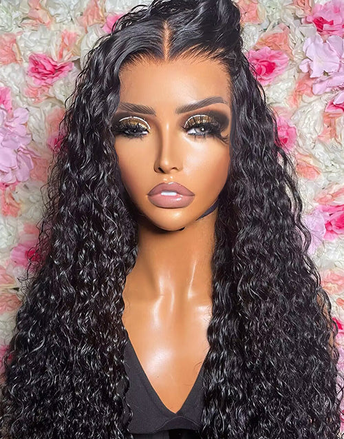 Edith- 13X5 Pre Everything Glueless Water Wave Human Hair Wigs Pre Cut 7X5 Wigs