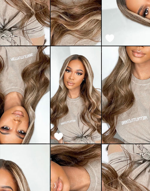 16"-18" Highlight Platinum Ash Blonde Wavy Lace Wig For Women Flash Deal