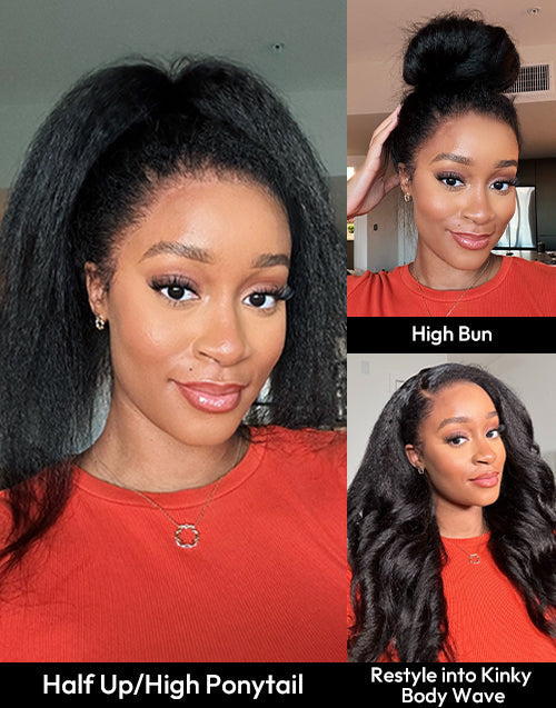 Invisi Strap 360 Skin Lace Frontal Kinky Straight Wig Pre Everything Wig Natural Look
