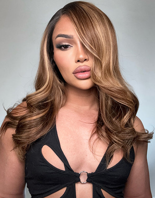 Nelly- Glueless 13x5 Pre Cut Lace Layer Cut Highlight Honey Blonde Wigs