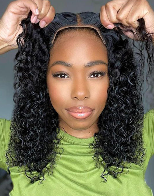 14" Short Curly 13x4 Lace Front Bob Wig Glueless Wig