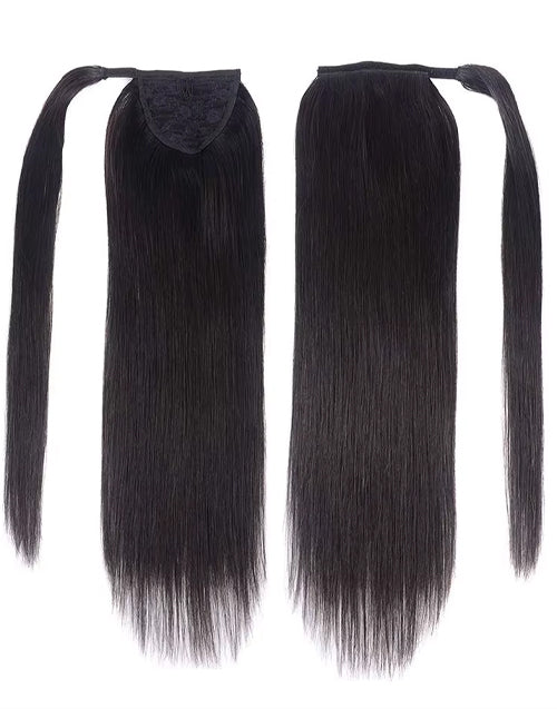 Ponytail Human Hair Extensions Straight Wrap Around Human Hair 12"-30" Ponytail Extension for Women