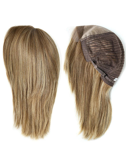 9 Inches Human Hair Wig Blonde Straight European Cuticle Remy Hair Lace Front Female Wig
