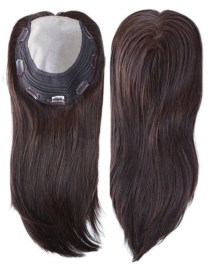 7"x8" Women Long Hair Natural Straight Women Toupee European Cuticle Remy Hair Topper for Women