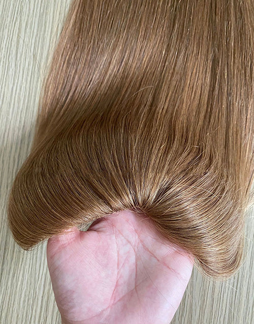 15" x 17" V part Mono Topper Stock Mono Silk Base Human Hair Toppers For Thinning Hair Women Clips In Human Hair Toupee