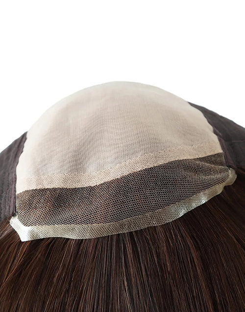 14.5" Women Luxury Wig Mono Top Jewish Wig Lace Front Human Hair Wig European Culticle Remy Hair Wigs for Women