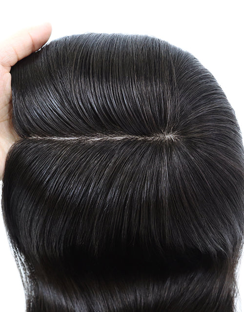 5.5"X6" Silk Top Topper Women Human Cuticle Remy Hair Natural Black Hair Top Pieces