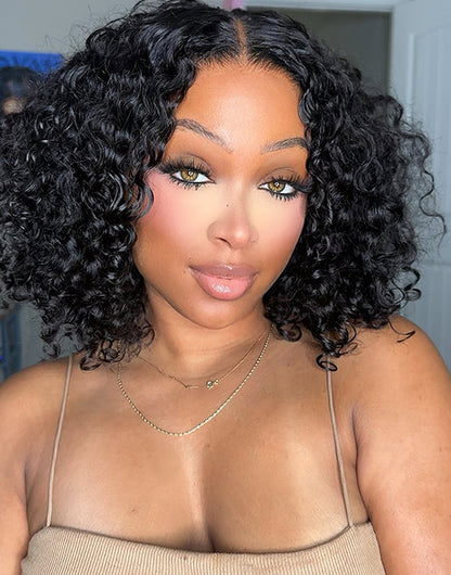 14" Sprial Curl 5x6 Bob Glueless Wig Pre Cut Lace