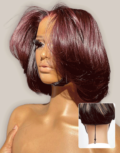 Berenice- Glueless Pull Go Wigs Layered Cut Style Pre Cut 6x5 Lace Human Hair Wig Skip The Salon