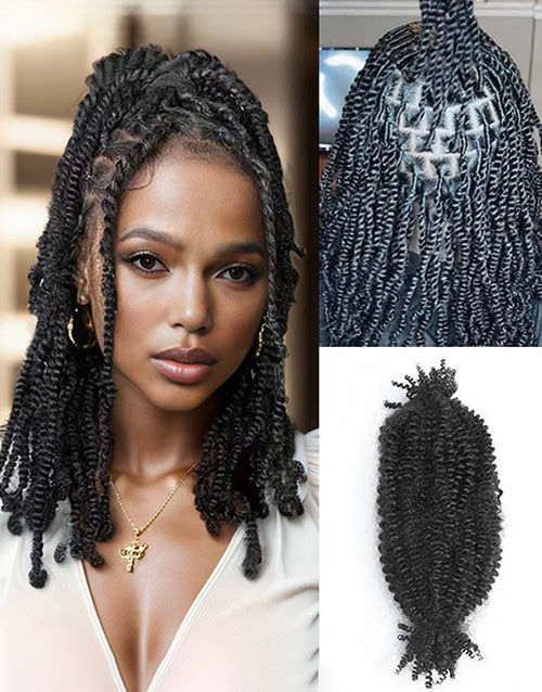 Natural Black Spring Twist Human Hair Extensions
