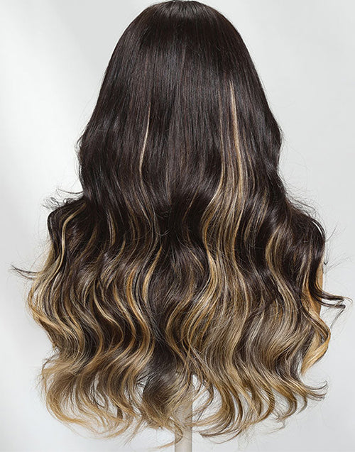 Yanet- Butterscotch Honey Caramel Highlights Body Wave Glueless Wig 220% Density Pre Cut Lace