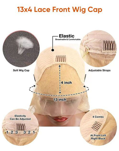 Lace front wig cap with detailed features on a white background