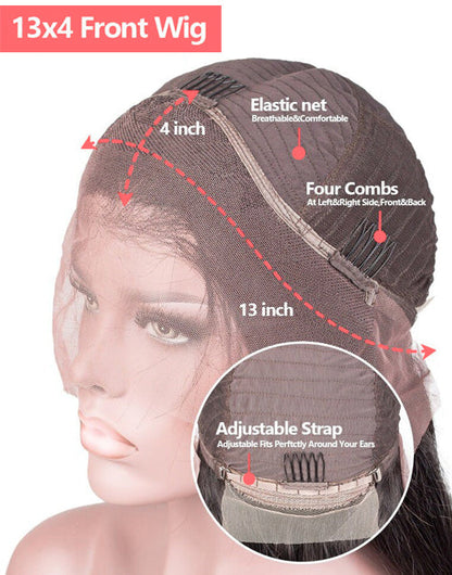 Verna- Glueless Deep Curly 13x4 Lace Front Wig With Bangs Crystal HD Lace Human Hair Wig