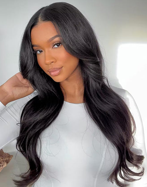 Cara- Pre Everything Glueless 13x5 Body Wave Lace Front Wig With Bangs Crystal HD Pre Cut Lace Human Hair Wig