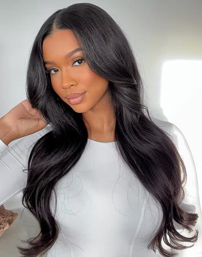 Cara- Pre Everything Glueless 13x5 Body Wave Lace Front Wig With Bangs Crystal HD Pre Cut Lace Human Hair Wig