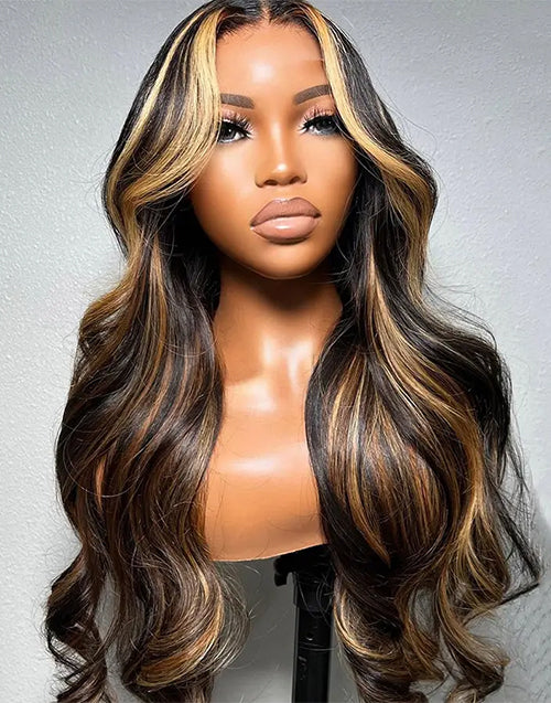 Felicity- Highlight Honey 13x5 Pre Everything Wig Loose Wavy Human Hair Glueless Wig