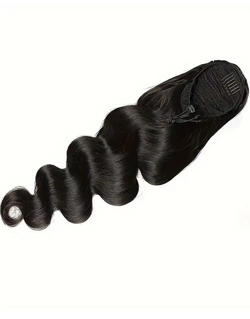 Body Wave Drawstring Ponytail Human Hair Extensions Clip In For Women