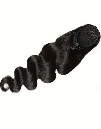 Body Wave Drawstring Ponytail Human Hair Extensions Clip In For Women