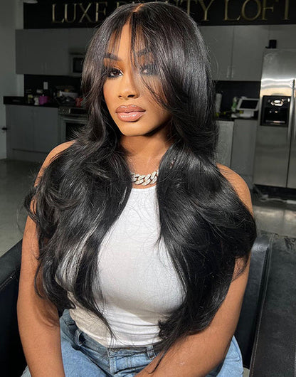 Damla- 7x5 Pre Everything New Curtain Bangs Glueless Lace Wig Trendy Style Human Hair Wigs