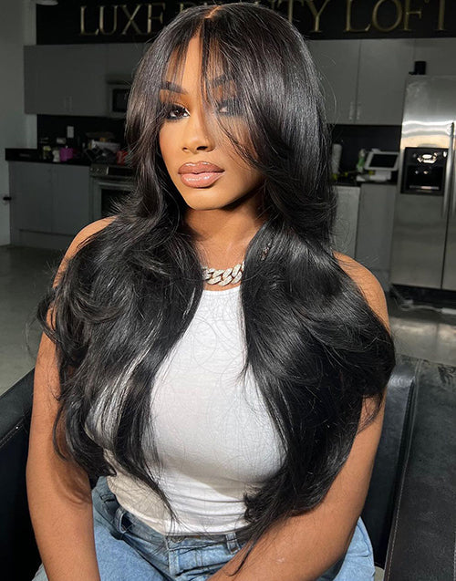 Damla- 7x5 Pre Everything New Curtain Bangs Glueless Lace Wig Trendy Style Human Hair Wigs