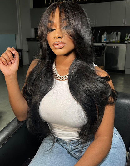 Damla- 7x5 Pre Everything New Curtain Bangs Glueless Lace Wig Trendy Style Human Hair Wigs
