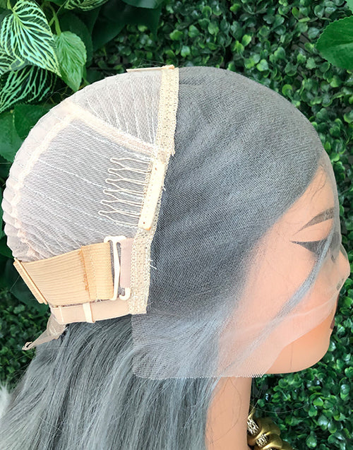 Sliver Grey Straight 13x6 Deep Part Lace Front Glueless Wig Human Hair For Women