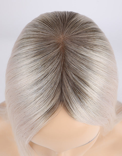 T7/White Mono Top 3"X5" 5.5"X6" Human Hair Topper For Women Thinning Hair Or Hair Loss