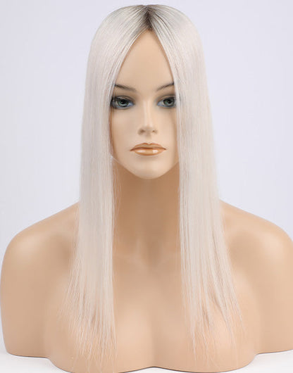 T7/White Mono Top 3"X5" 5.5"X6" Human Hair Topper For Women Thinning Hair Or Hair Loss