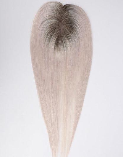 T7/White Mono Top 3"X5" 5.5"X6" Human Hair Topper For Women Thinning Hair Or Hair Loss
