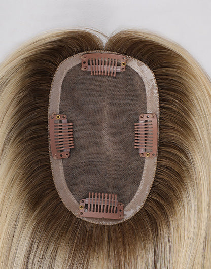 T9A/613#9# Mono Top 3"X5" 5.5"X6" Hair Topper For Women Hair Loss Thinning Hair