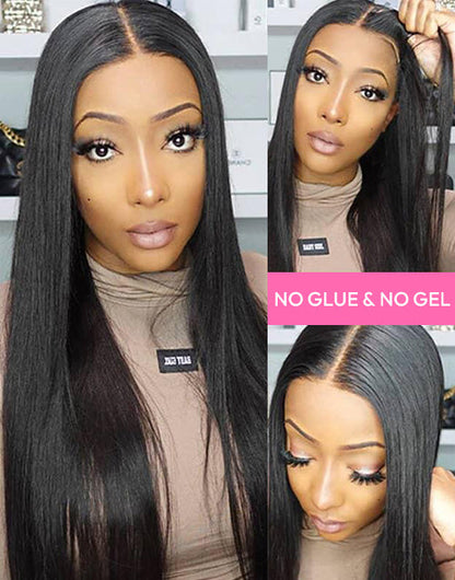 Glueless Pull Go 6x5 Wigs With Straight Hair Wig Suitable All Head Size Pre Cut Lace