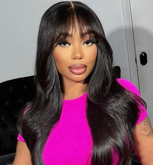 20"=18" Price Curtain Bangs Loose Wavy Wig 13x5 Pre Cut Lace