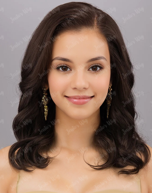 Ruth- 13X4 Dark Brown  Wavy Bob Lace Front Human Hair Wigs