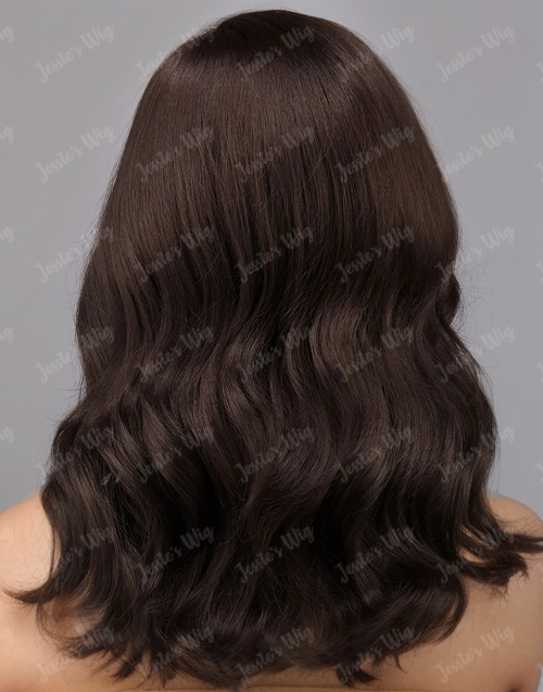 Ruth- 13X4 Dark Brown  Wavy Bob Lace Front Human Hair Wigs