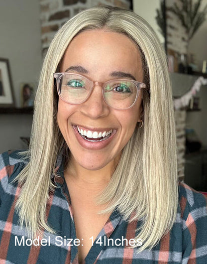 Yara- Ombre Ash Blonde Straight 13x4 Lace Front Bob Wig Glueless Human Hair Wigs