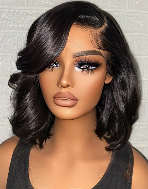 10"-16” Wavy Bob Pre Cut Lace Glueless Wig