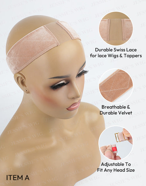 Upgrade Velet Wig Grip Elastic Band Headband For Wearing Wigs Toppers