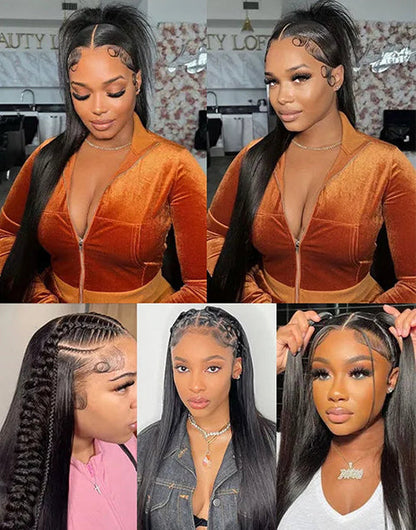 12"-20" Can Do Make Braids Ponytail Straight Full Lace Wig