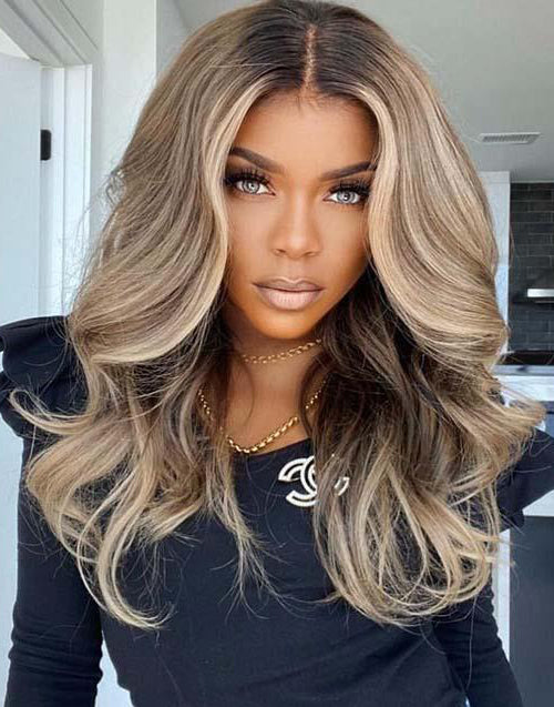 22" 24" Balayage Ash Blonde Luxury 13x6 Lace Frontal Wig