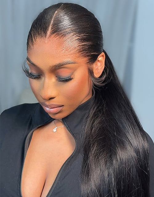 Widows Peak Lagos Hairline M Shaped Hairline Straight 13x5 Pre Cut Lace Front Wig