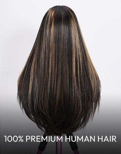 Zephyrine- Glueless Pull Go Wig Balayage Honey Layer Cut Straight Wig Pre Cut Lace Human Hair