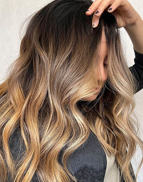 Brua-Golden Blonde Brunettes Balayage Wavy 13x4 5.5x5.5 Lace Human Hair Glueless Wigs