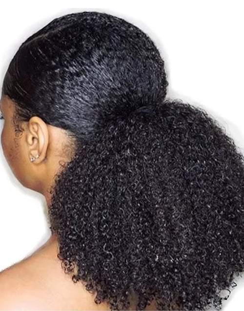 Afro Kinky Curly Hair Ponytail Extensions Clip in Drawstring Ponytail Human Hair Extensions