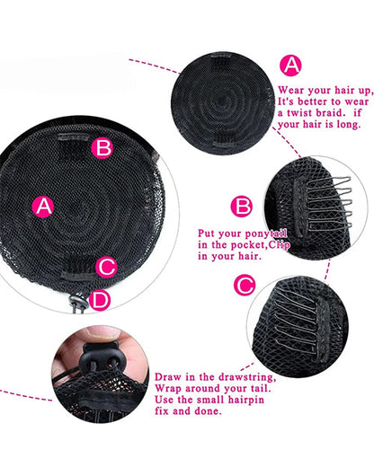 Water Wave Drawstring Ponytail Human Hair Clip in Hair Extension Ponytail For Women
